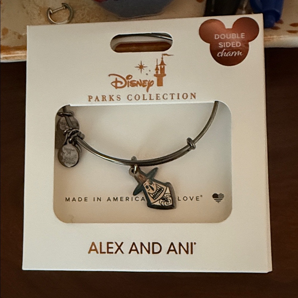 Disney Parks Alex and Ani Silver Bracelet with Reversible NBC Mayor!
